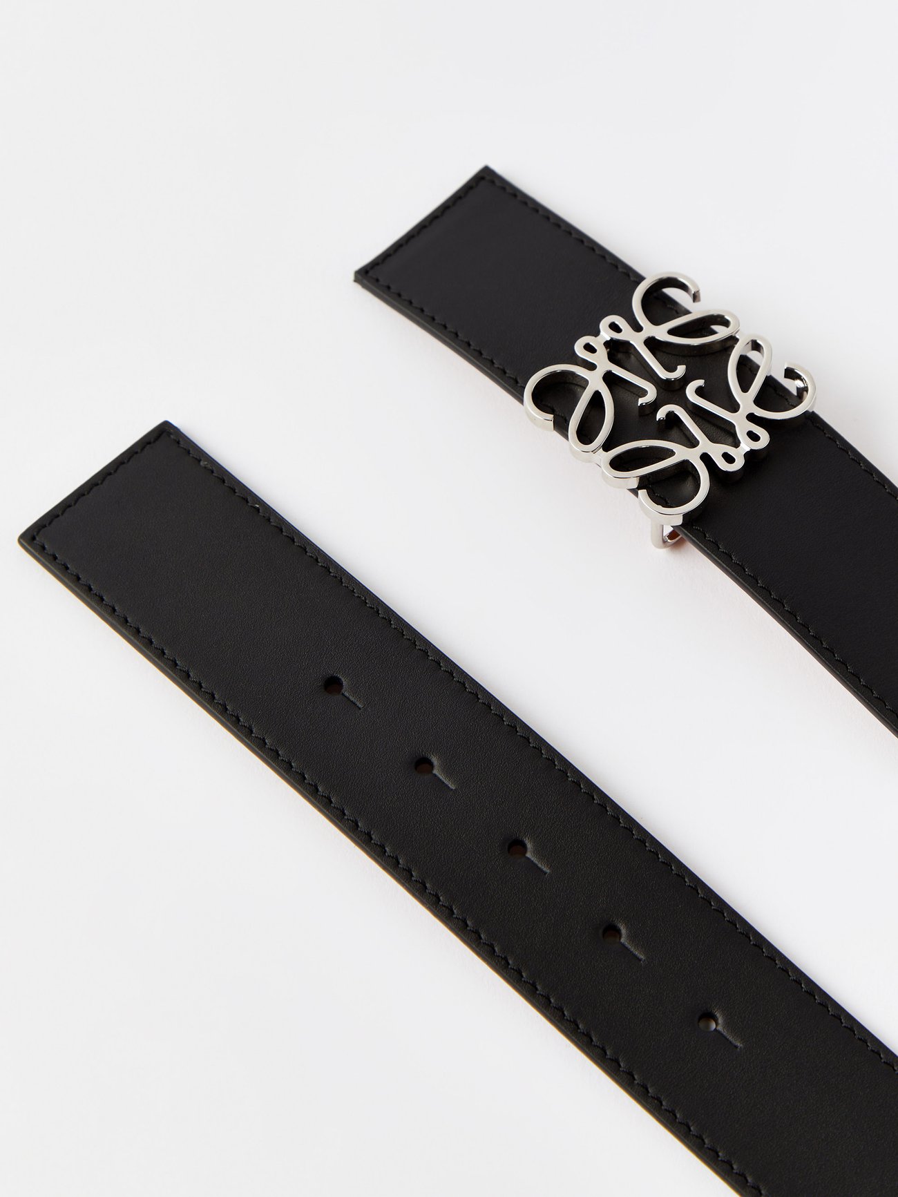 Anagram Leather Belt in White - Loewe
