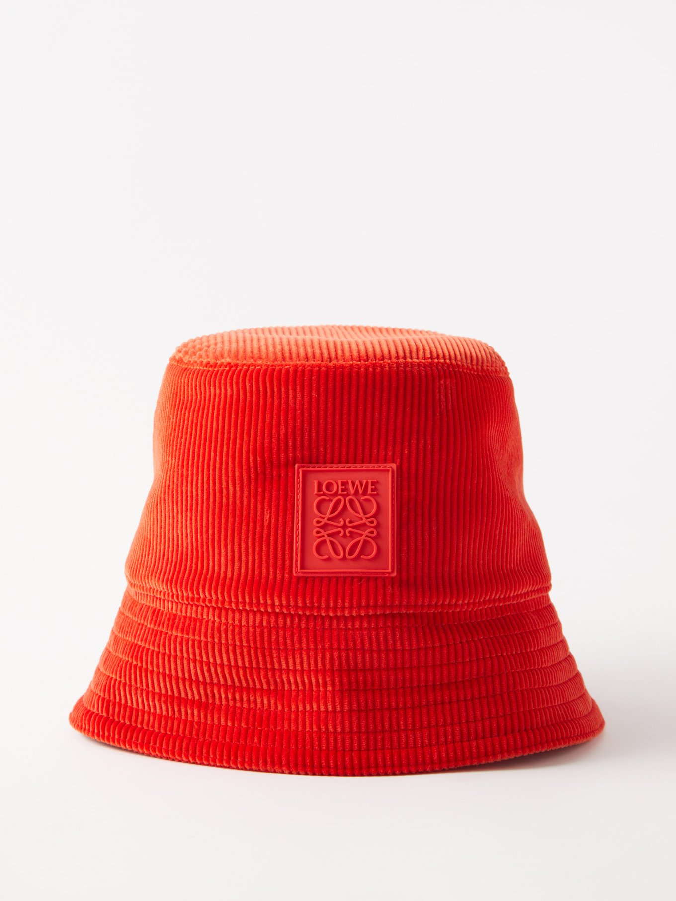 Orange Anagram-patch corduroy bucket hat, LOEWE