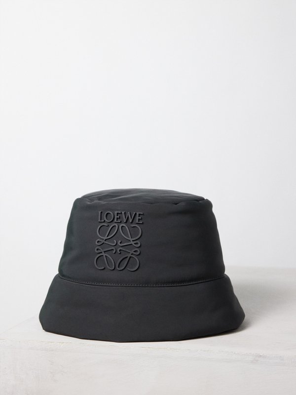 Black Anagram-plaque padded-nylon bucket hat, LOEWE