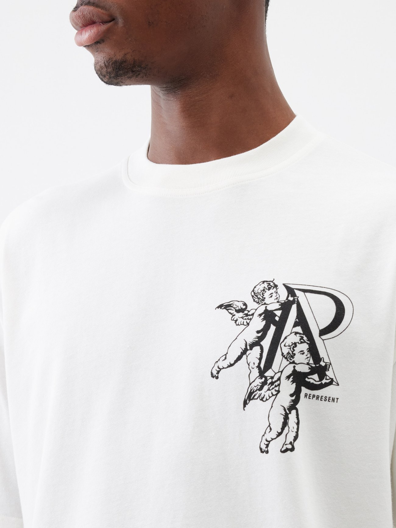 Represent T-shirt ''cherub Initial'' In Cotone Bianca in White for Men