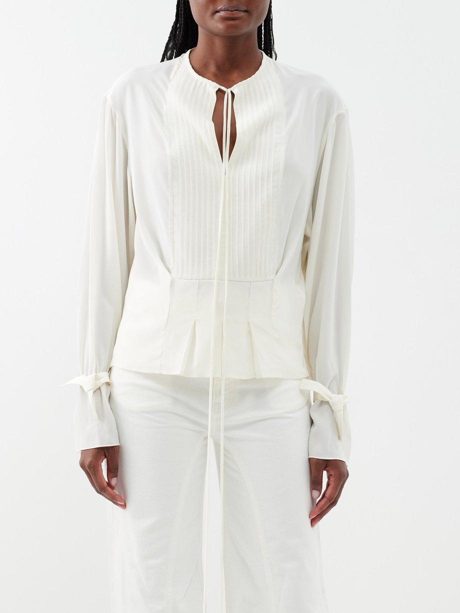 Victoria Beckham Pleated silk blouse