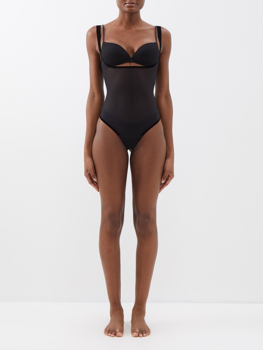 Noir Body en tulle Forming Strong, Wolford