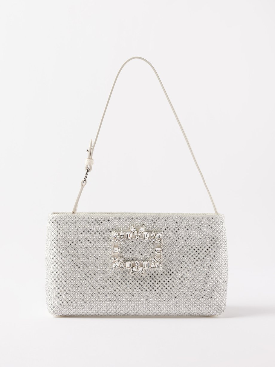 Silver Nightlilly mini crystal-embellished shoulder bag | Roger Vivier ...