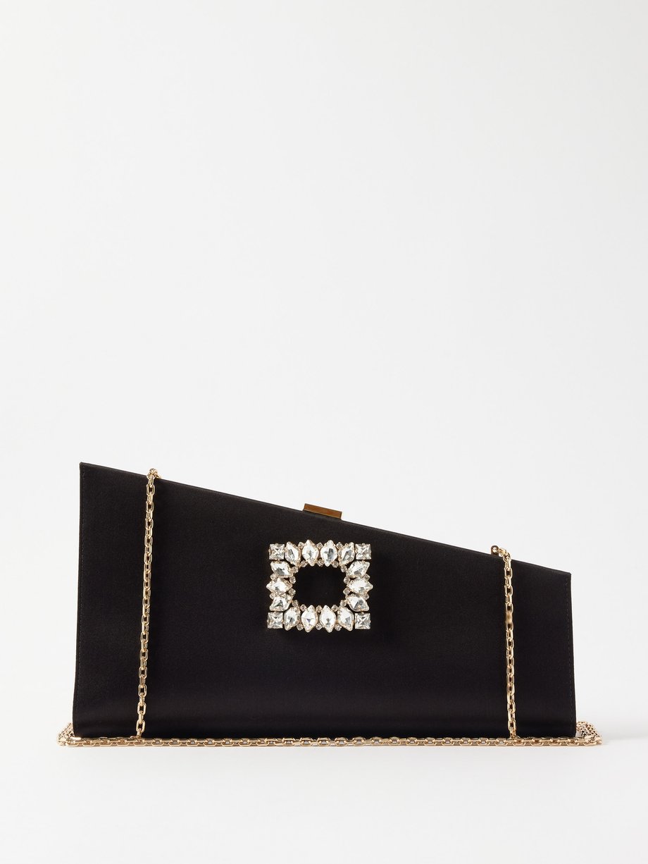 Black Twinkle crystal-embellished satin clutch bag | Roger Vivier ...