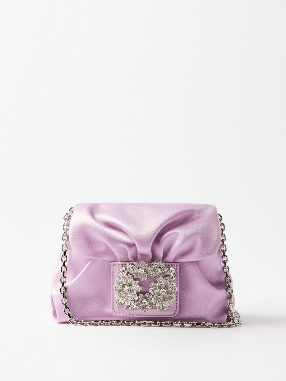 Purple Bouquet Strass mini satin bag | Roger Vivier | MATCHESFASHION UK