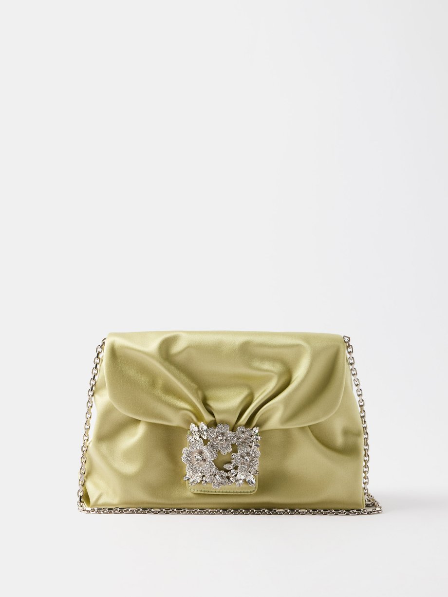 Green Bouquet Strass mini satin bag | Roger Vivier | MATCHESFASHION US