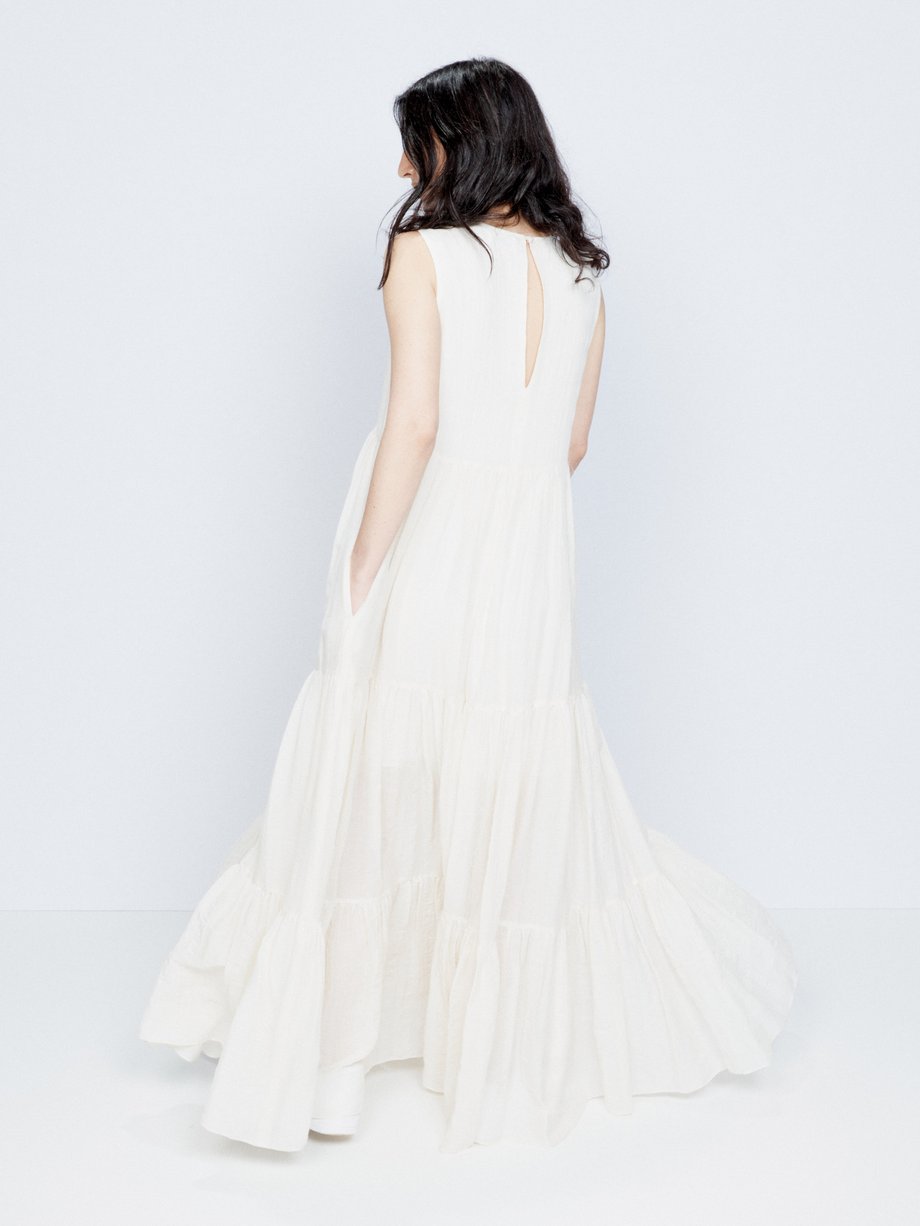 White Sheer mega-tiered cotton dress | Raey | MATCHES UK