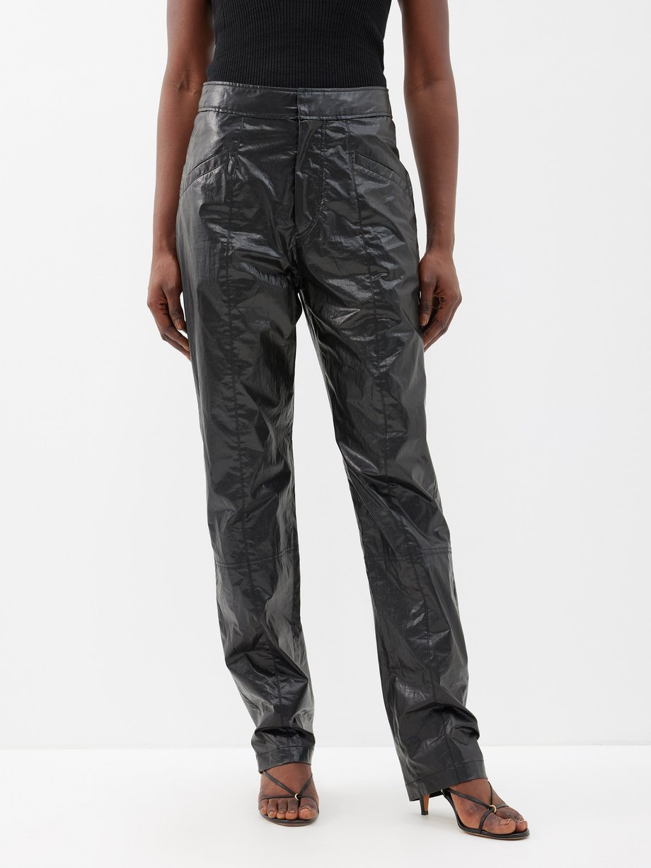 Isabel Marant coated-cotton trousers Black｜MATCHESFASHION（マッチズファッション)