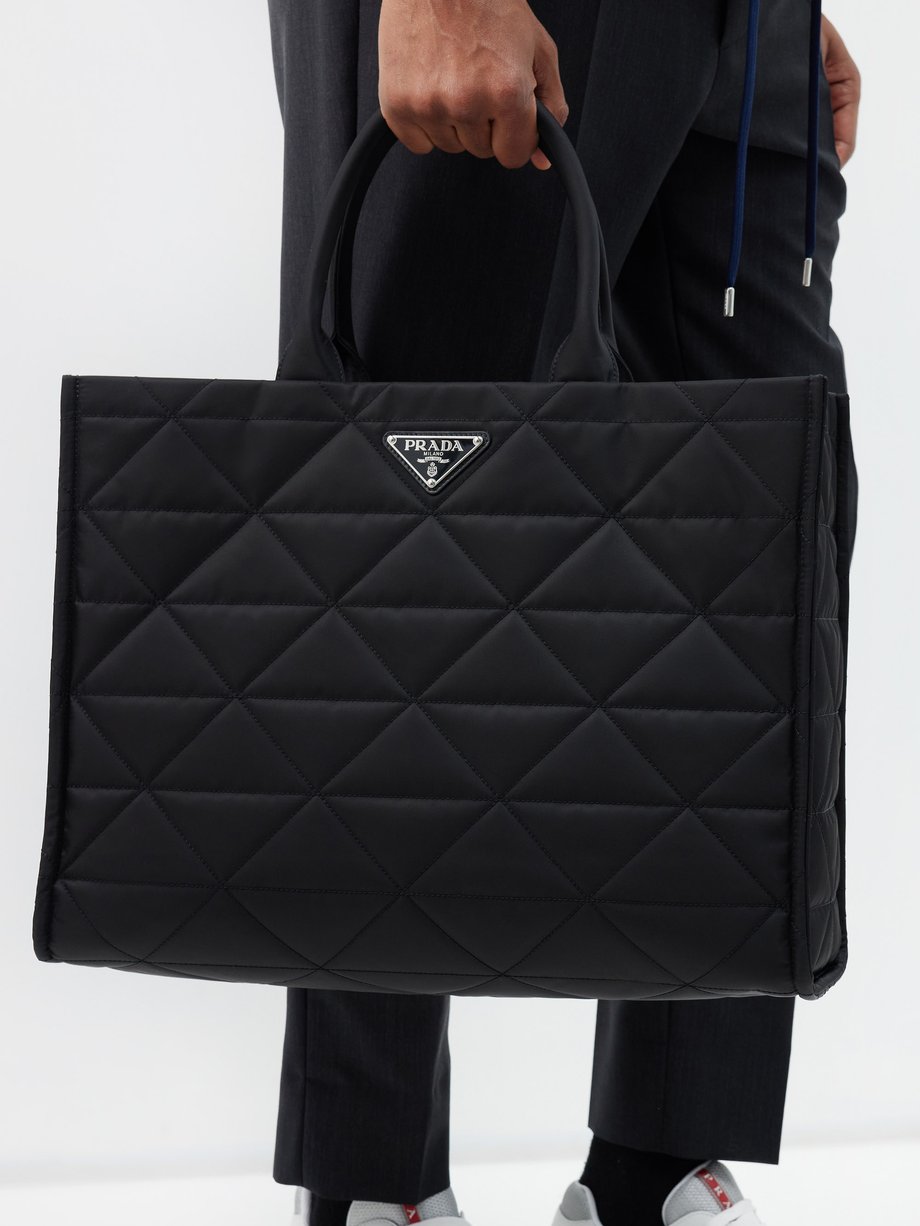 Black Re-Nylon quilted tote bag, Prada
