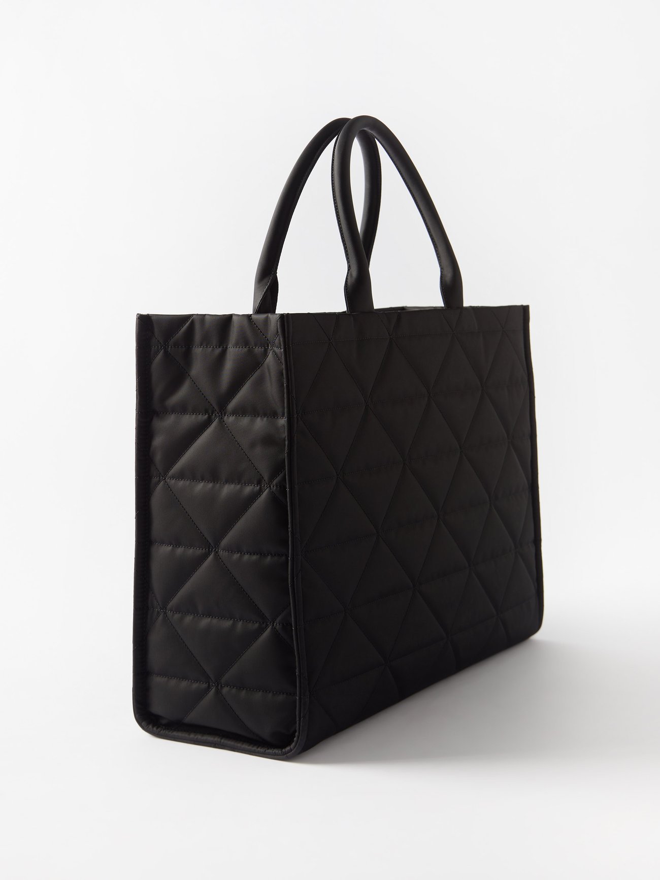 Re Nylon Quilted Tote in Black - Prada