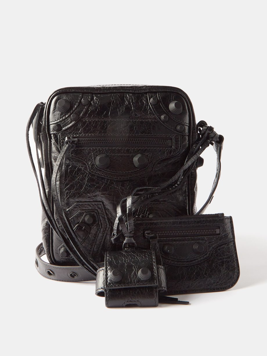 Black Le Cagole leather cross-body bag | Balenciaga | MATCHES UK