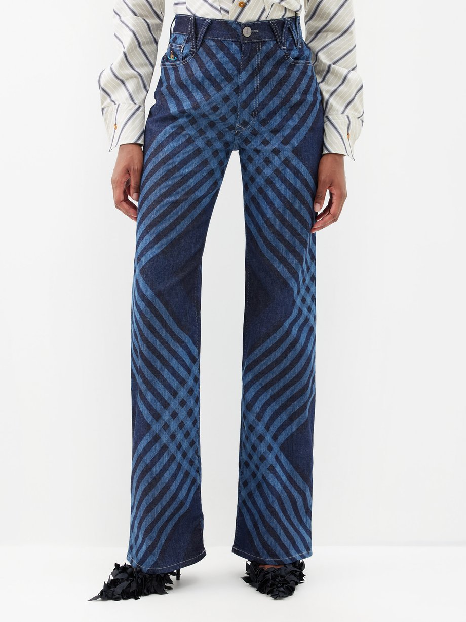 Blue Ray high-rise checked-print flared jeans | Vivienne Westwood ...