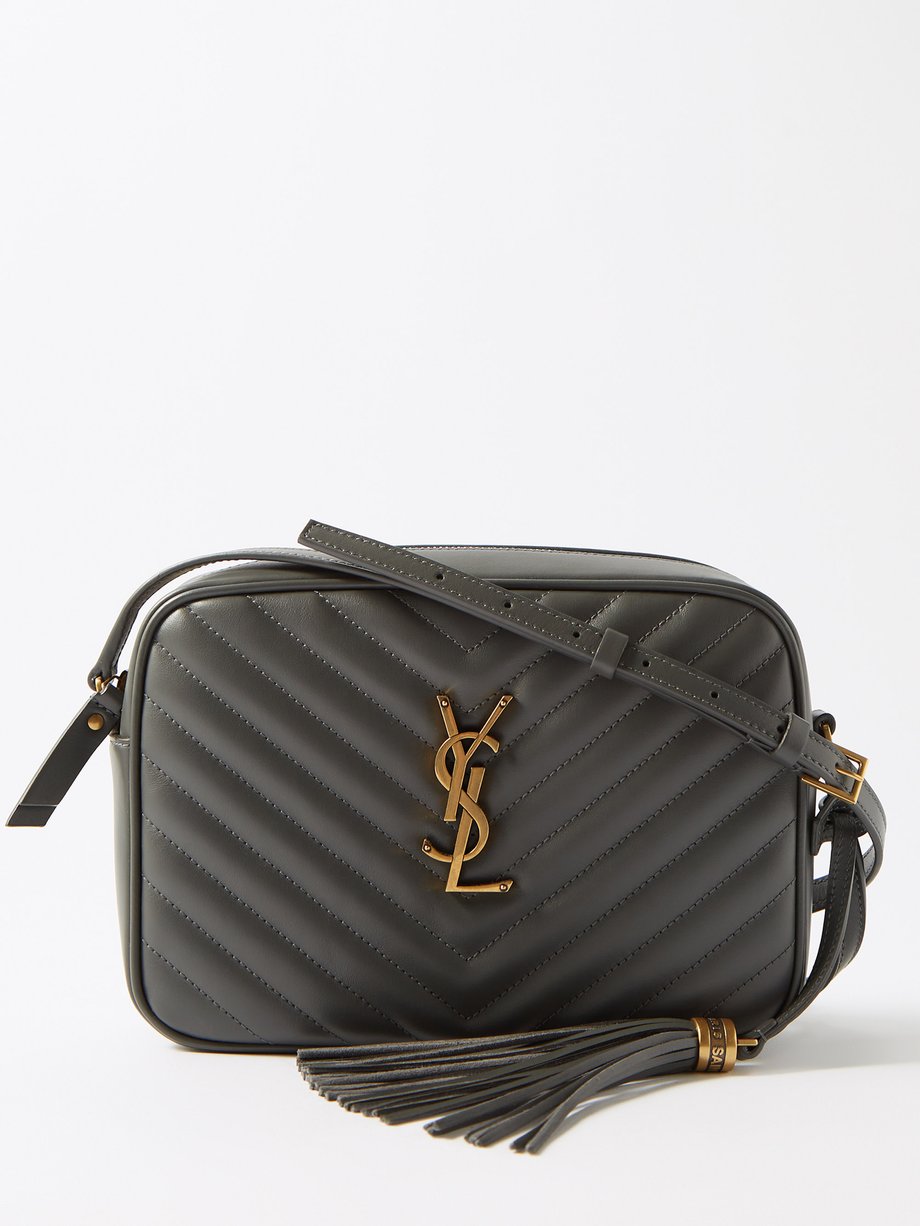 Lou Quilted Leather Camera Bag in Grey - Saint Laurent