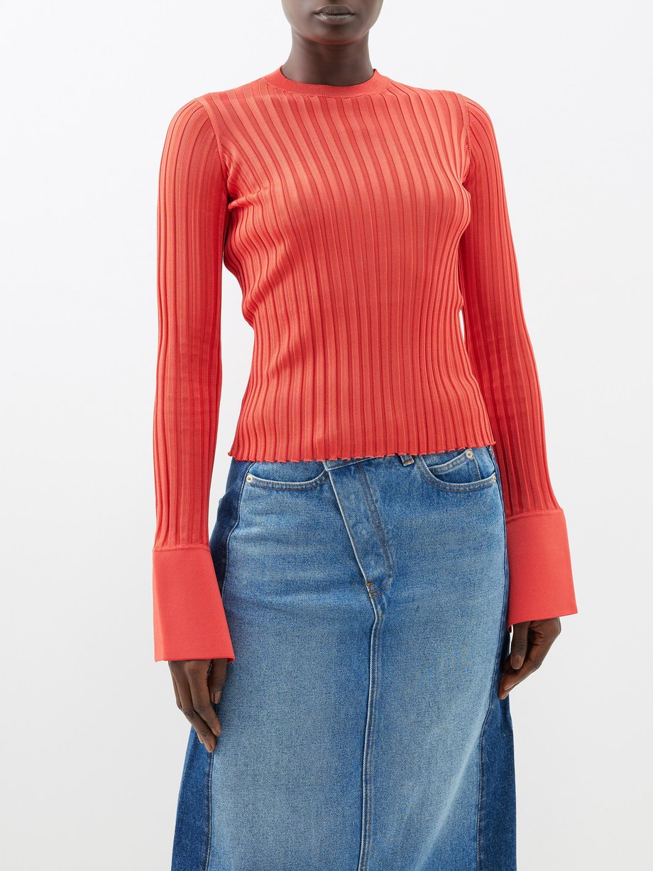 Red Cornwall ribbed-knit cashmere sweater, Arch4