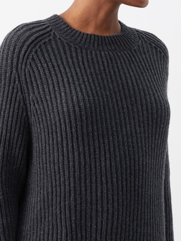 Raey Crew neck wool and cashmere-blend ribbed jumper