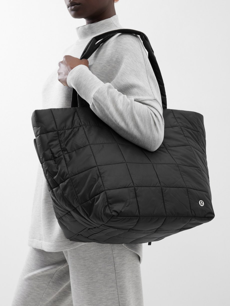 Black Quilted Grid 26L softshell tote bag, lululemon