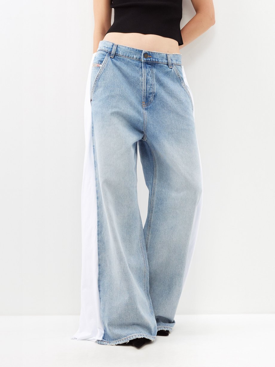 Blue Sire side-panel wide-leg jeans | Diesel | MATCHES UK