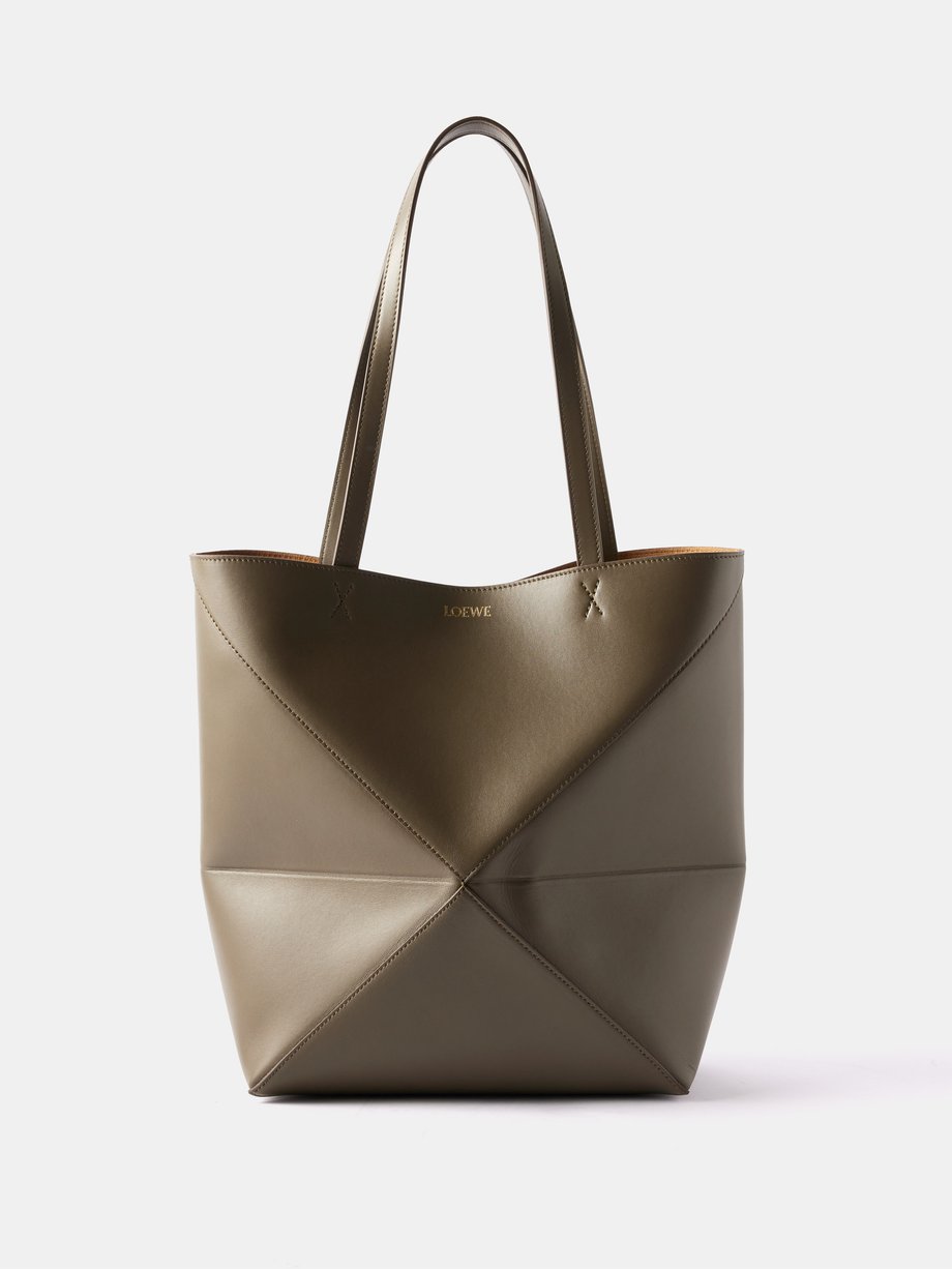 LOEWE LOEWE Puzzle Fold medium leather tote bag Green