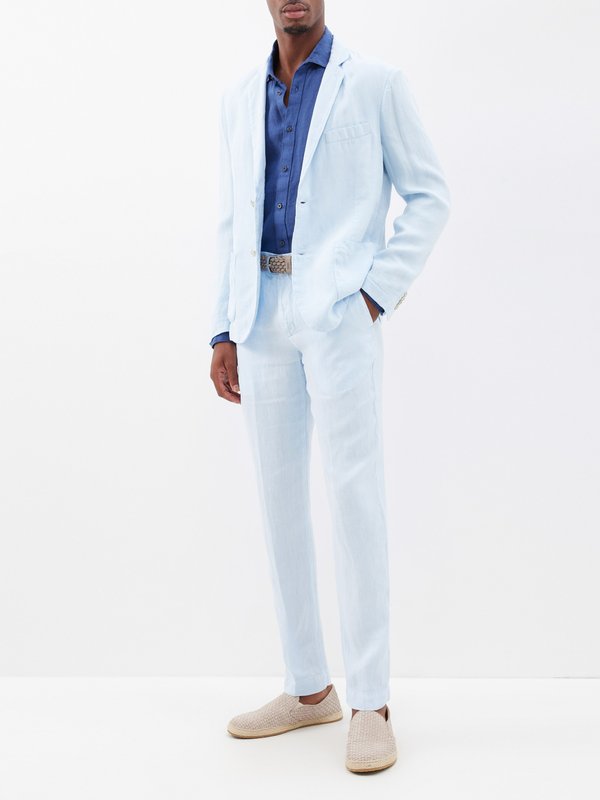 120% Lino Patch-pocket linen-twill suit jacket