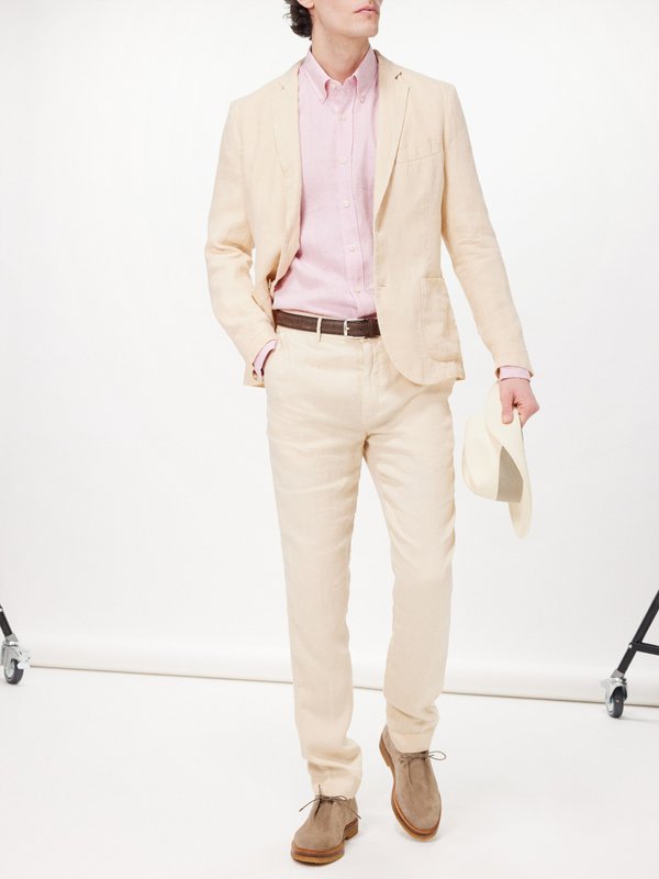 120% Lino Patch-pocket linen-twill suit jacket