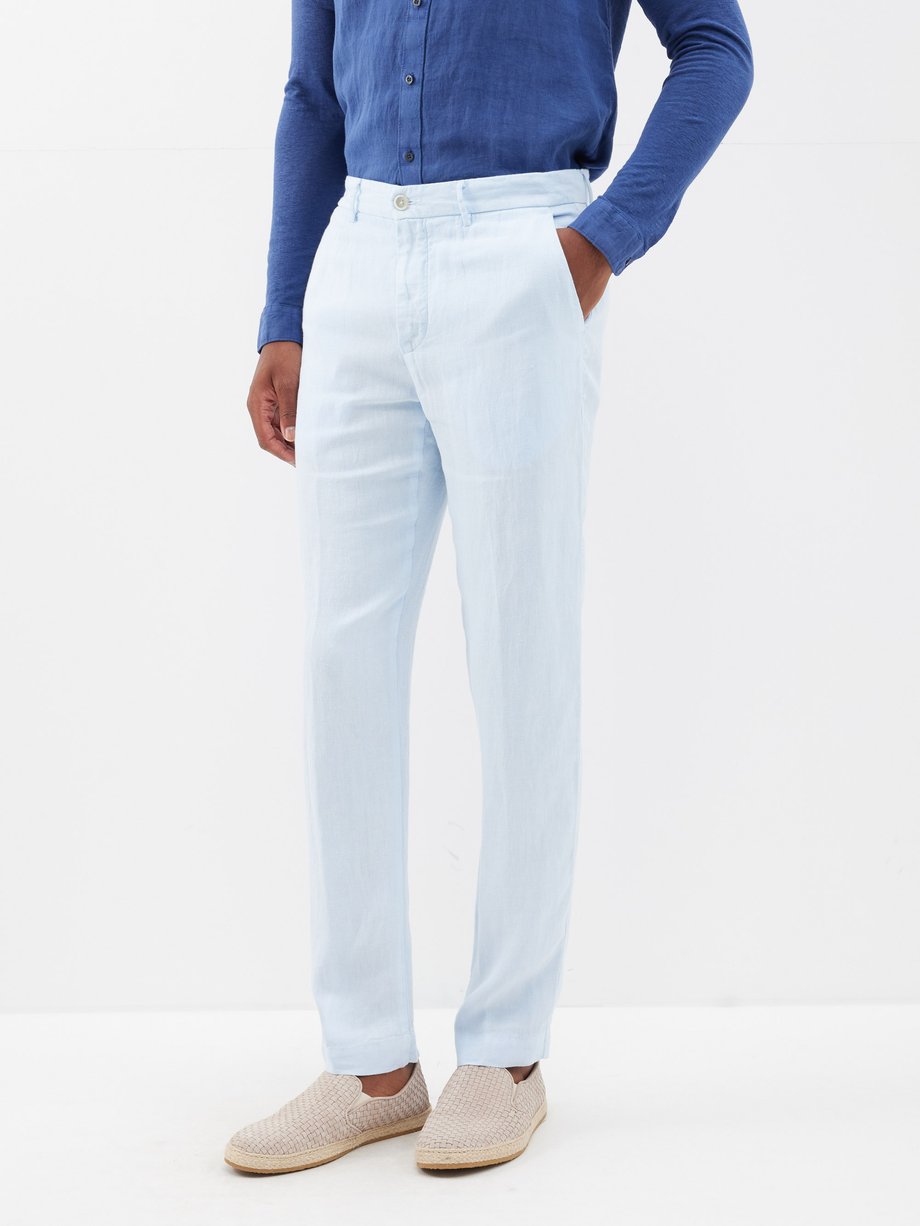 MAMA Linen-blend Pants - Light blue - Ladies | H&M US