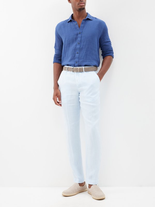 120% Lino Flat-front linen suit trousers