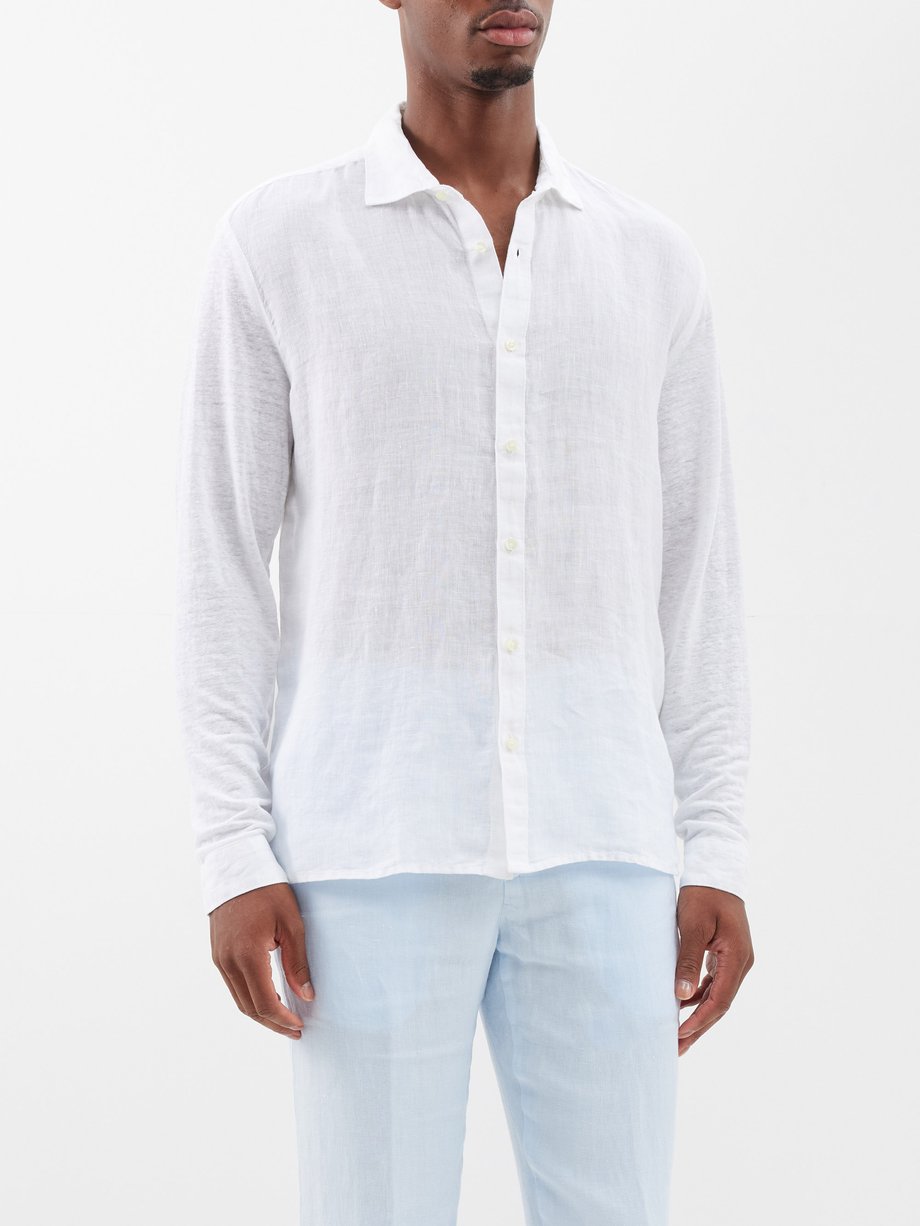 White Point collar linen shirt | 120% Lino | MATCHES UK