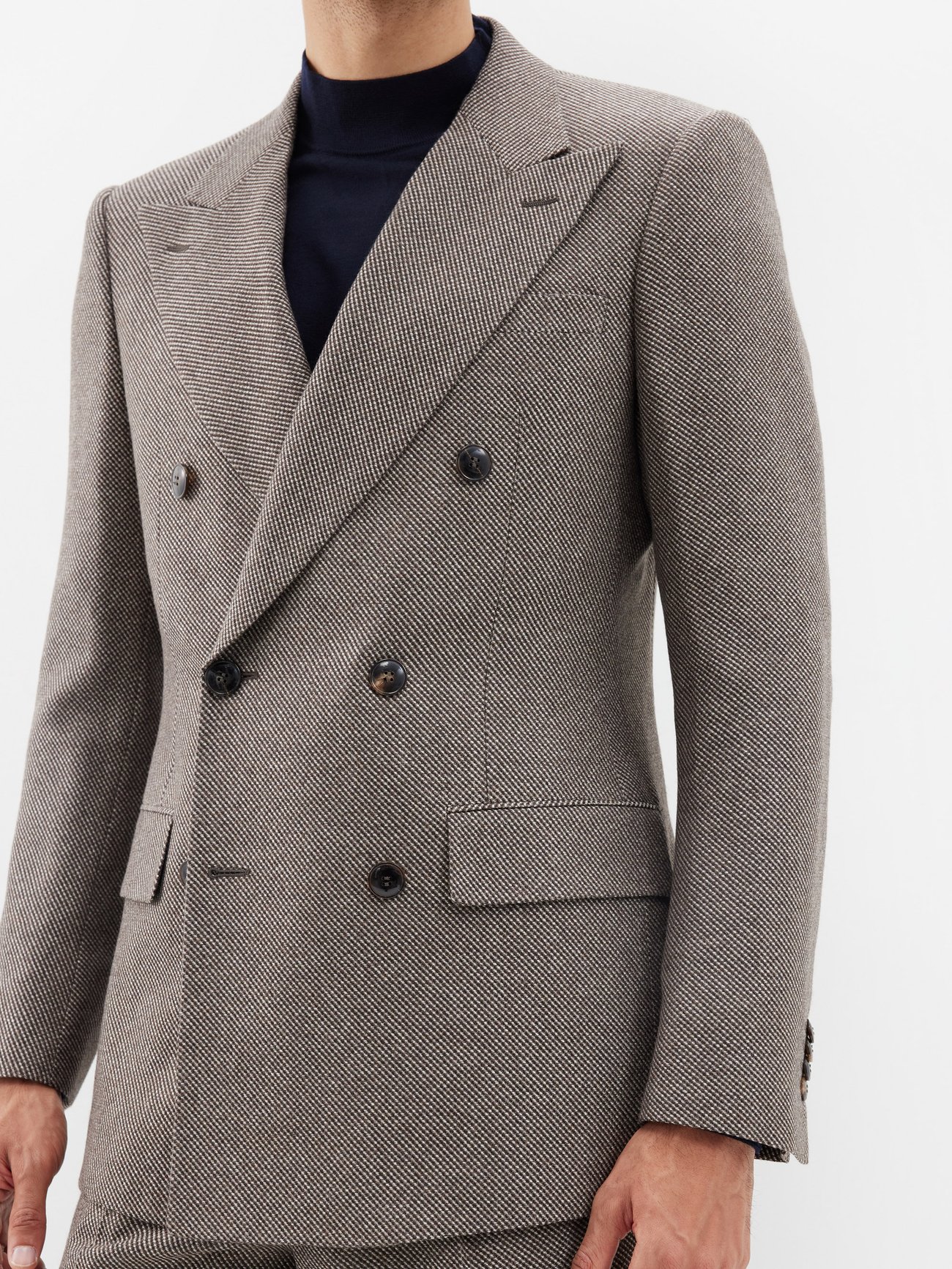 Double-breasted cashmere-blend suit