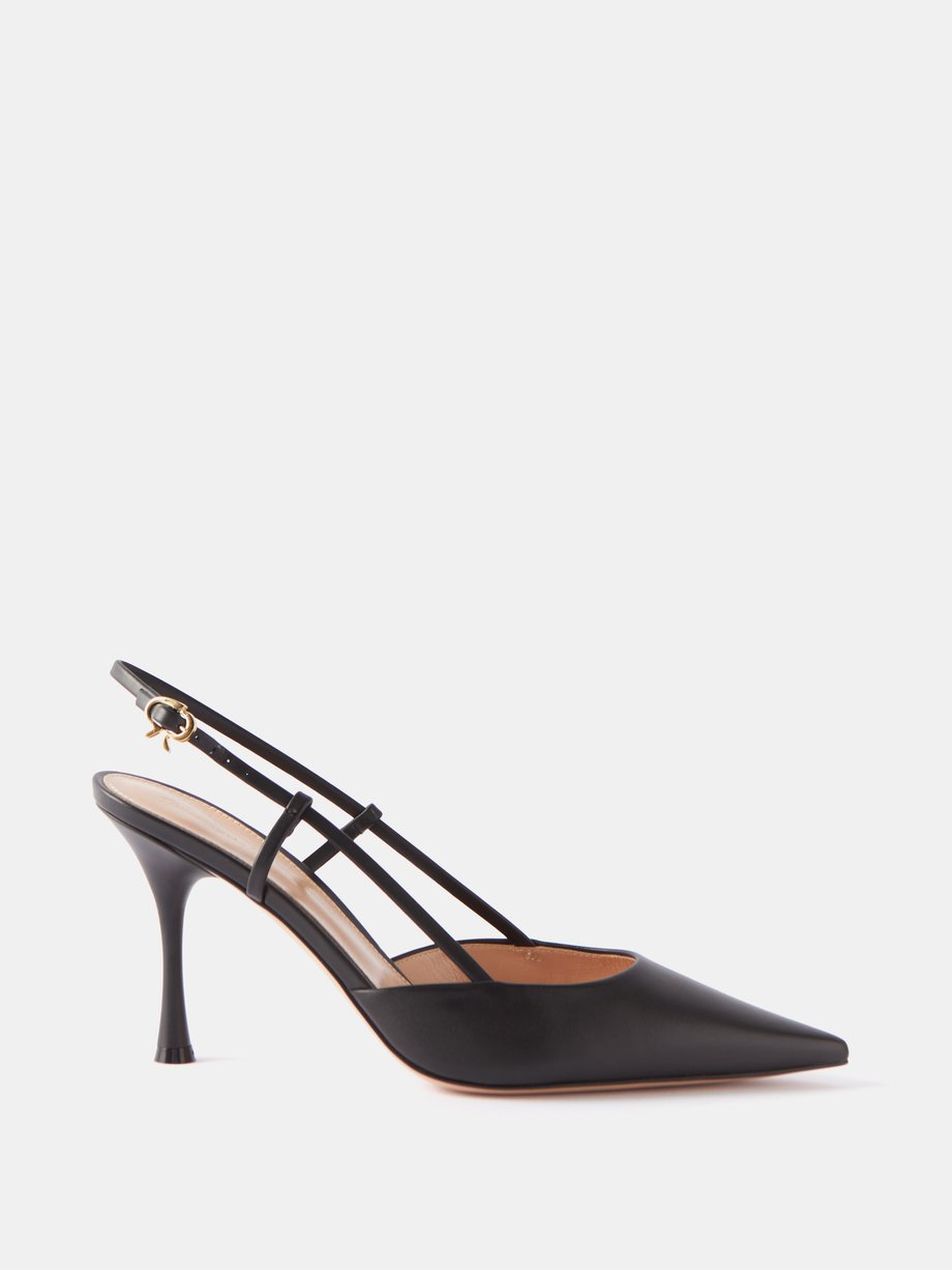 Black Ascent 85 leather slingback pumps | Gianvito Rossi | MATCHES UK