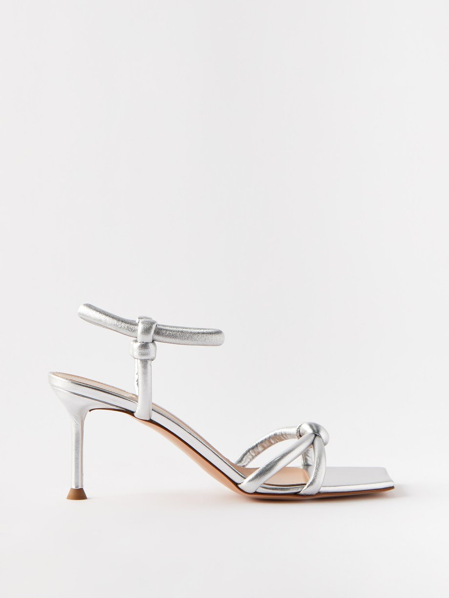 Silver Juno 70 leather sandals | Gianvito Rossi | MATCHES UK