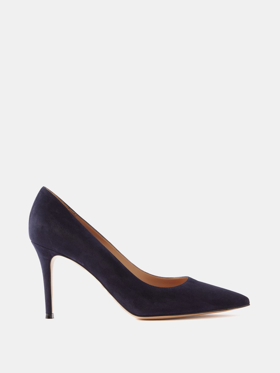 Navy Gianvito 85 suede pumps | Gianvito Rossi | MATCHES UK