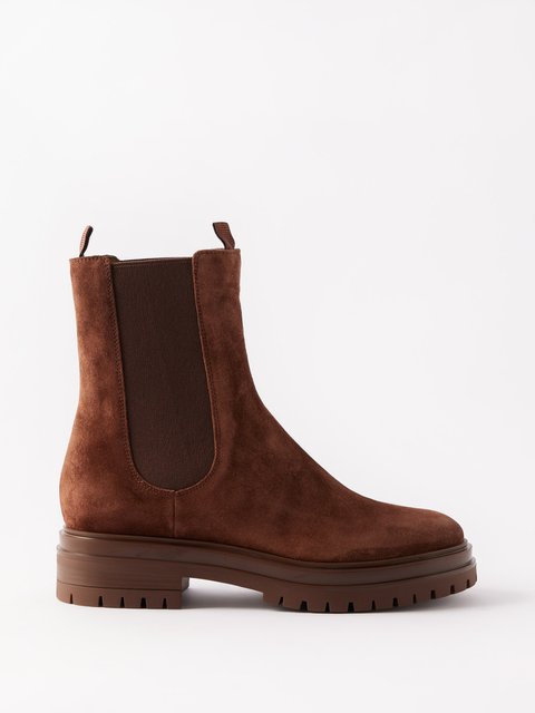 Women's Horsebit ankle boot in brown suede