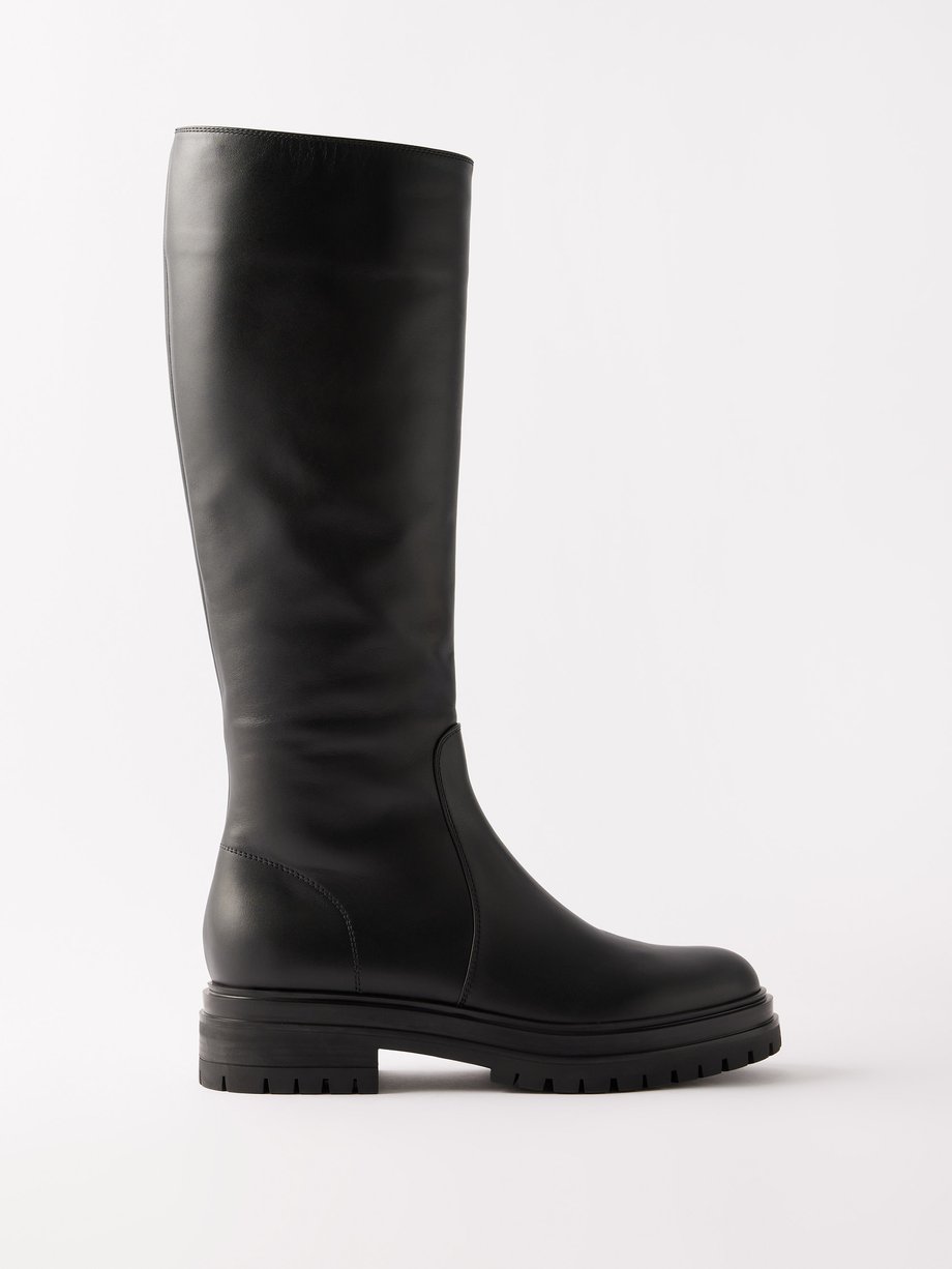 Black Leather knee-high boots | Gianvito Rossi | MATCHES UK