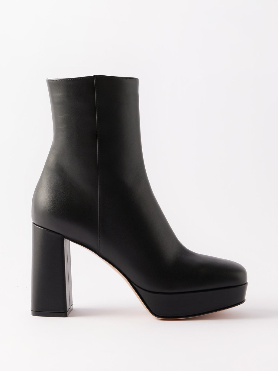 Black Daisen 70 leather platform boots | Gianvito Rossi | MATCHESFASHION US