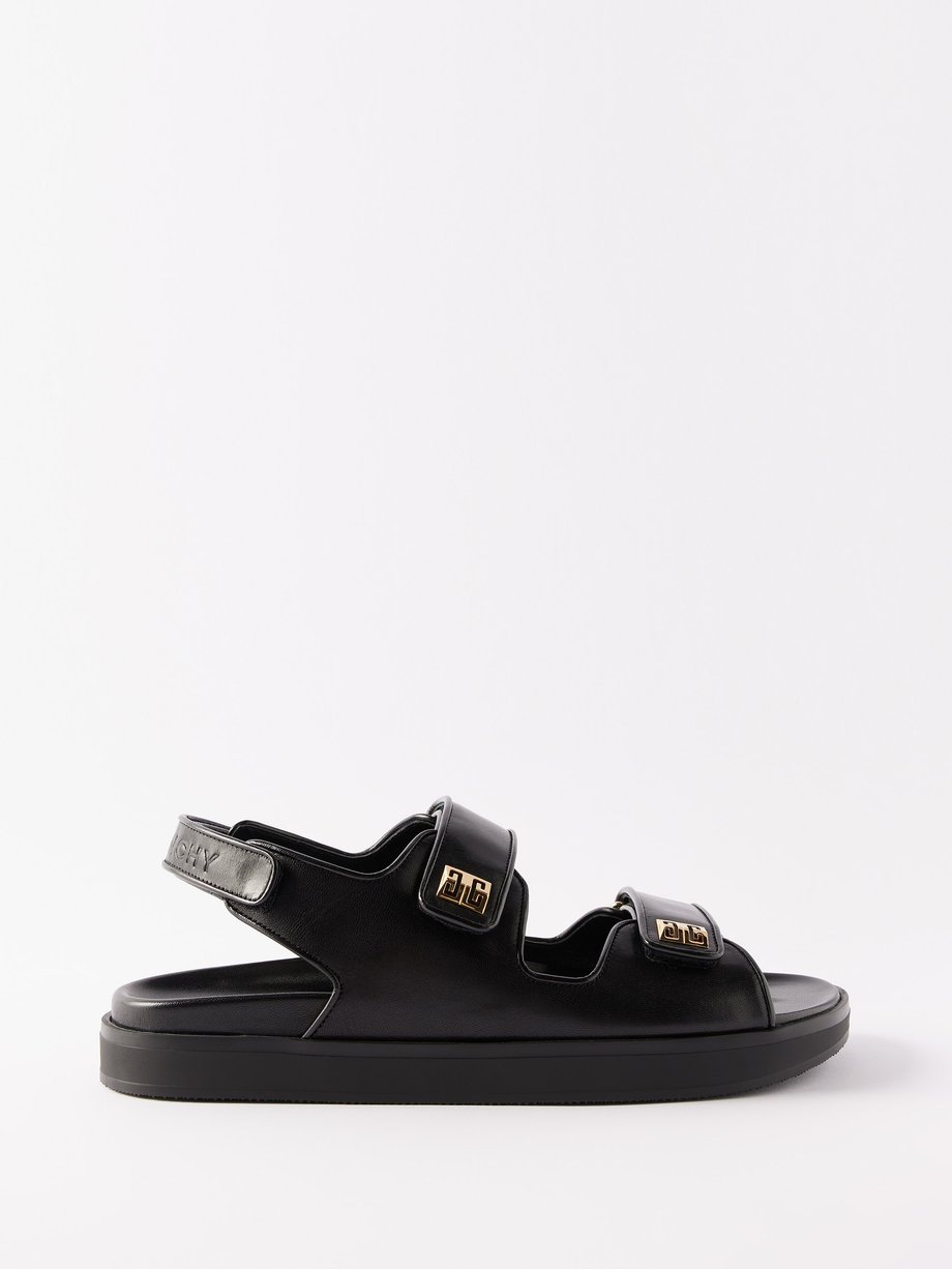 Black 4G leather slingback sandals | Givenchy | MATCHES UK