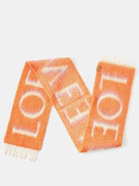 LOEWE Logo-jacquard mohair-blend scarf
