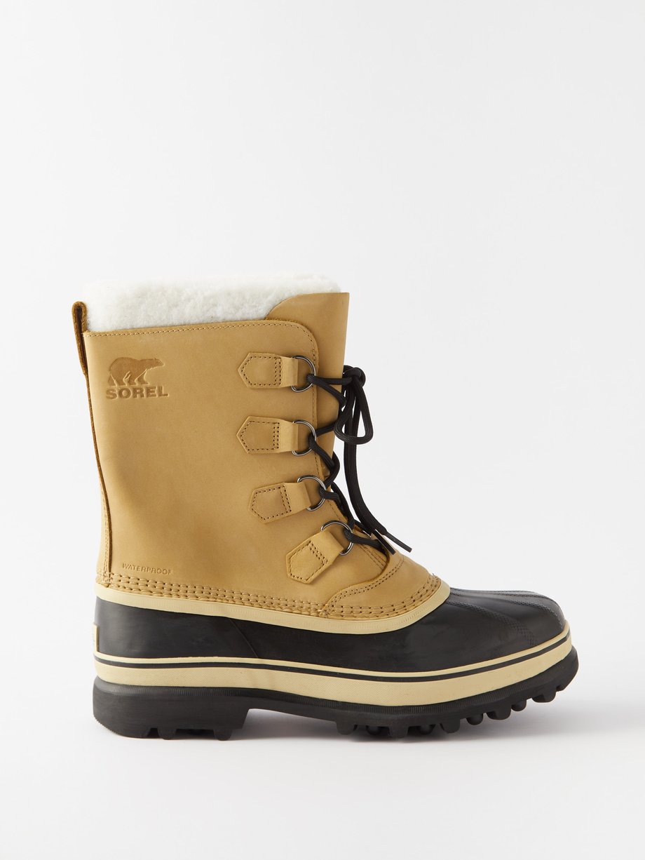 Beige Caribou shearling-lined leather boots | Sorel | MATCHESFASHION UK