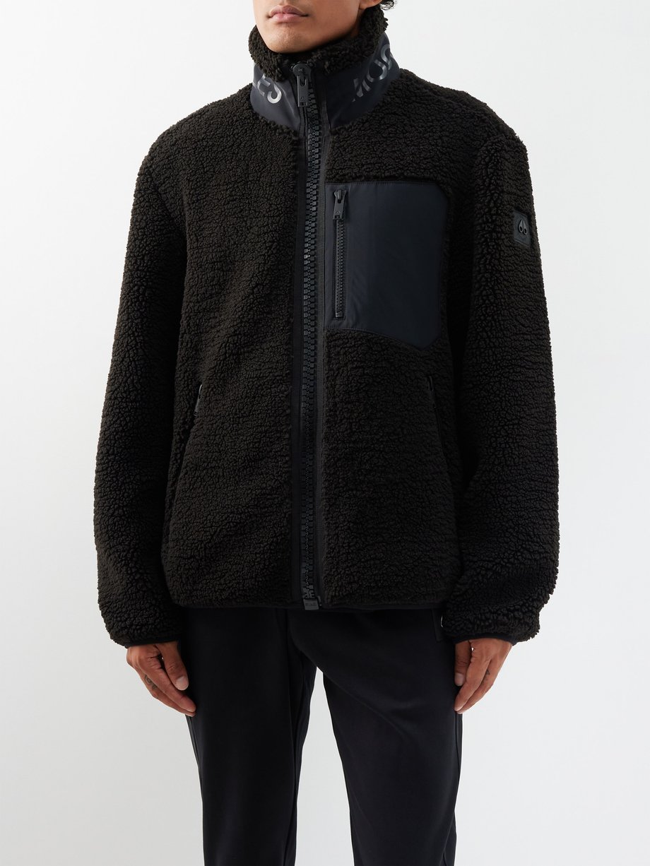 Black Saglek fleece zipped jacket | Moose Knuckles | MATCHESFASHION UK