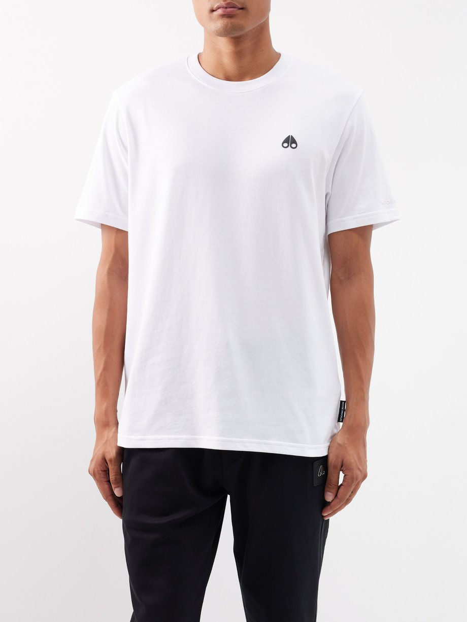 White Satellite cotton-jersey T-shirt, Moose Knuckles