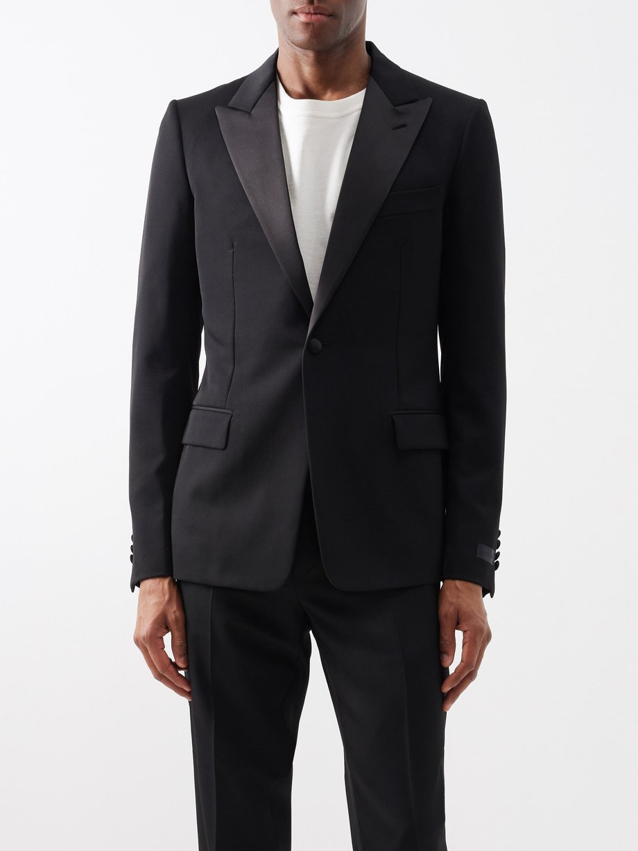 Lanvin Wool-grain de poudre tuxedo jacket