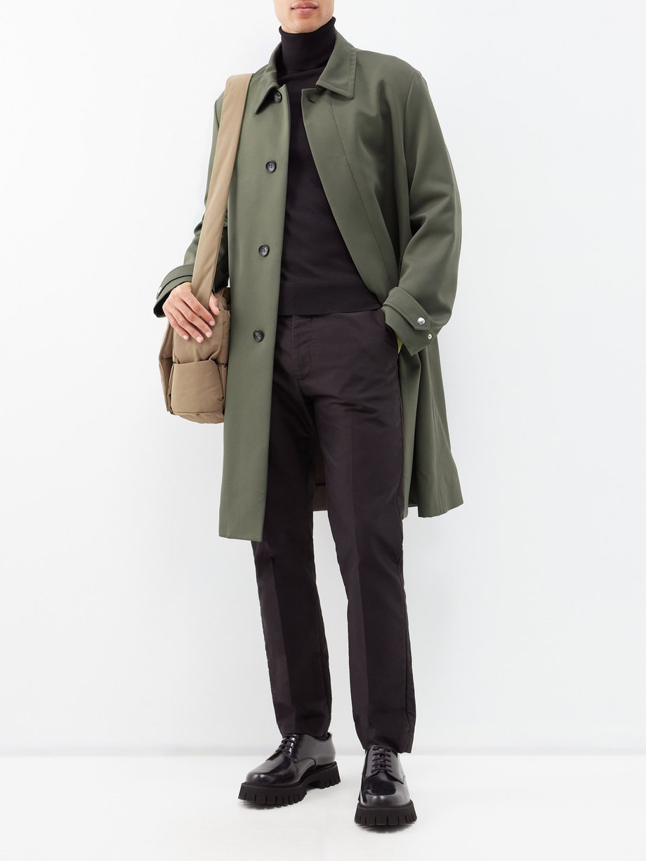 Green Belted twill raincoat | Lanvin | MATCHES UK