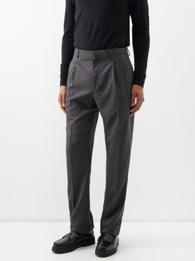 Lanvin Pressed-front virgin-wool suit trousers