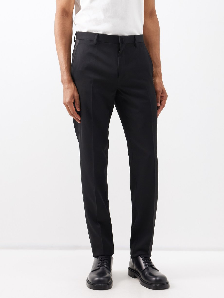 Lanvin Pressed-front wool tuxedo trousers
