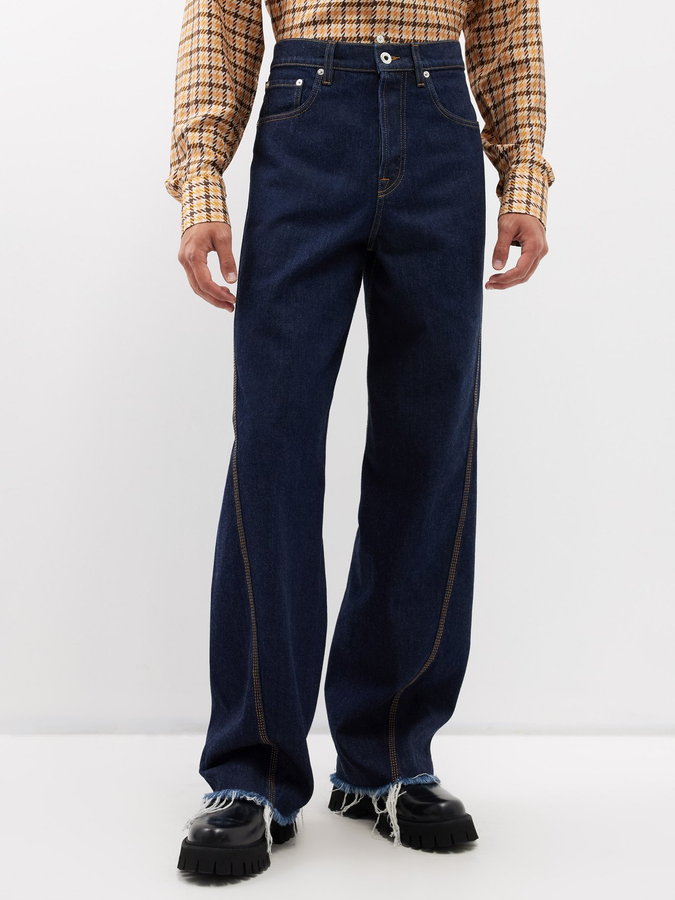 LANVIN TWISTED DENIM BAGGY TROUSERS CLOTHING for Men