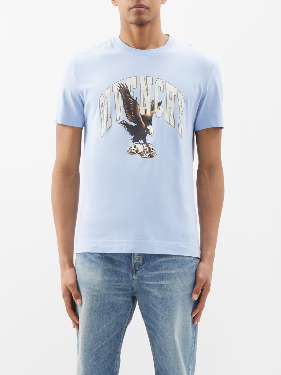 Blue Eagle-print cotton-jersey T-shirt | Givenchy | MATCHESFASHION US