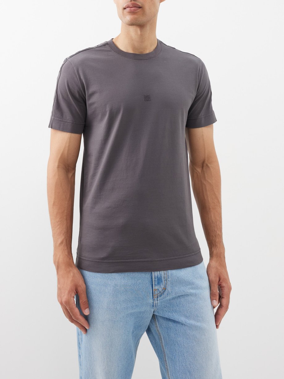 Givenchy T-shirt en jersey de coton teint à broderie logo