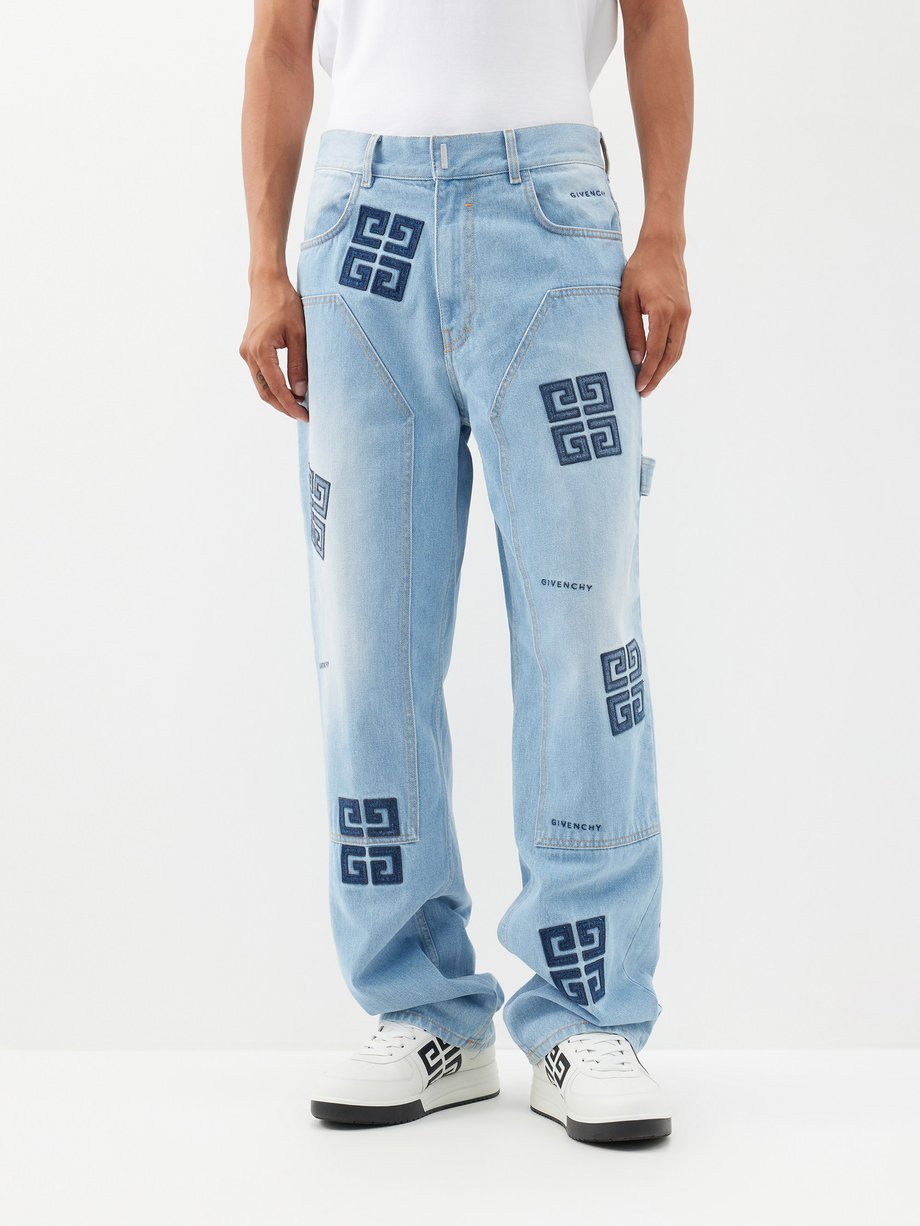 Gucci - logo-embroidered washed-denim Jeans - Men - Cotton - 36 - Blue