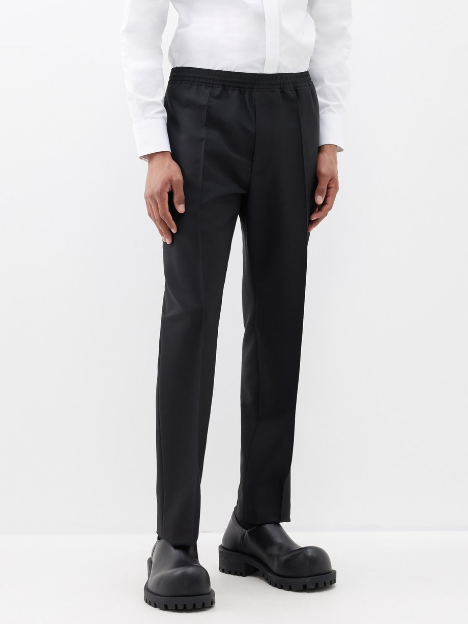 Black Elasticated-waist wool-blend trousers | Givenchy | MATCHESFASHION US