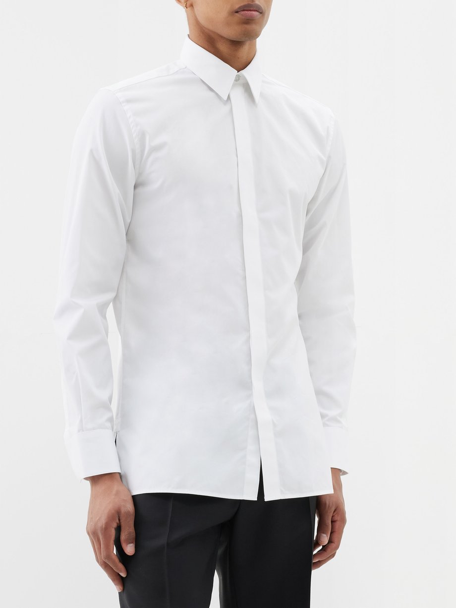 White 4G-embroidered cotton-poplin shirt | Givenchy | MATCHES UK