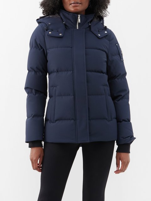 Navy Suyen hooded down coat | Moncler | MATCHES UK